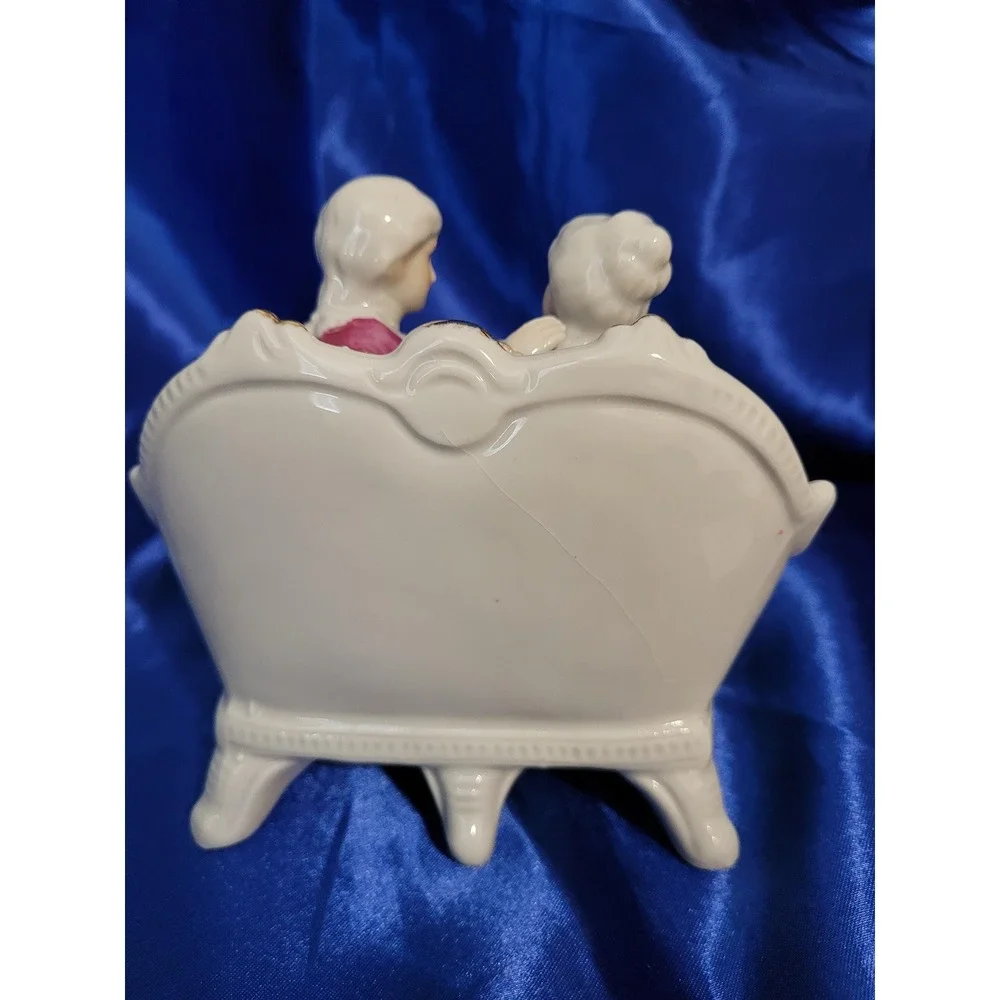 Victorian Style Midcentury Man and Woman on a Settee Bloor Italian Gift Ltd
